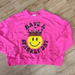 Queen of Sparkles Girls Size L NWOT Have a Sparkly Day, Queen on Back